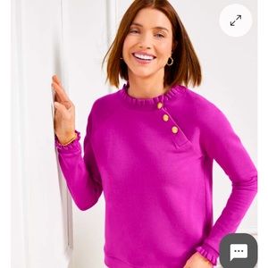 Ruffle Trim Raglan Sweatshirt